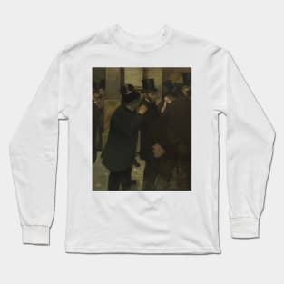 Portraits at the Stock Exchange by Edgar Degas Long Sleeve T-Shirt